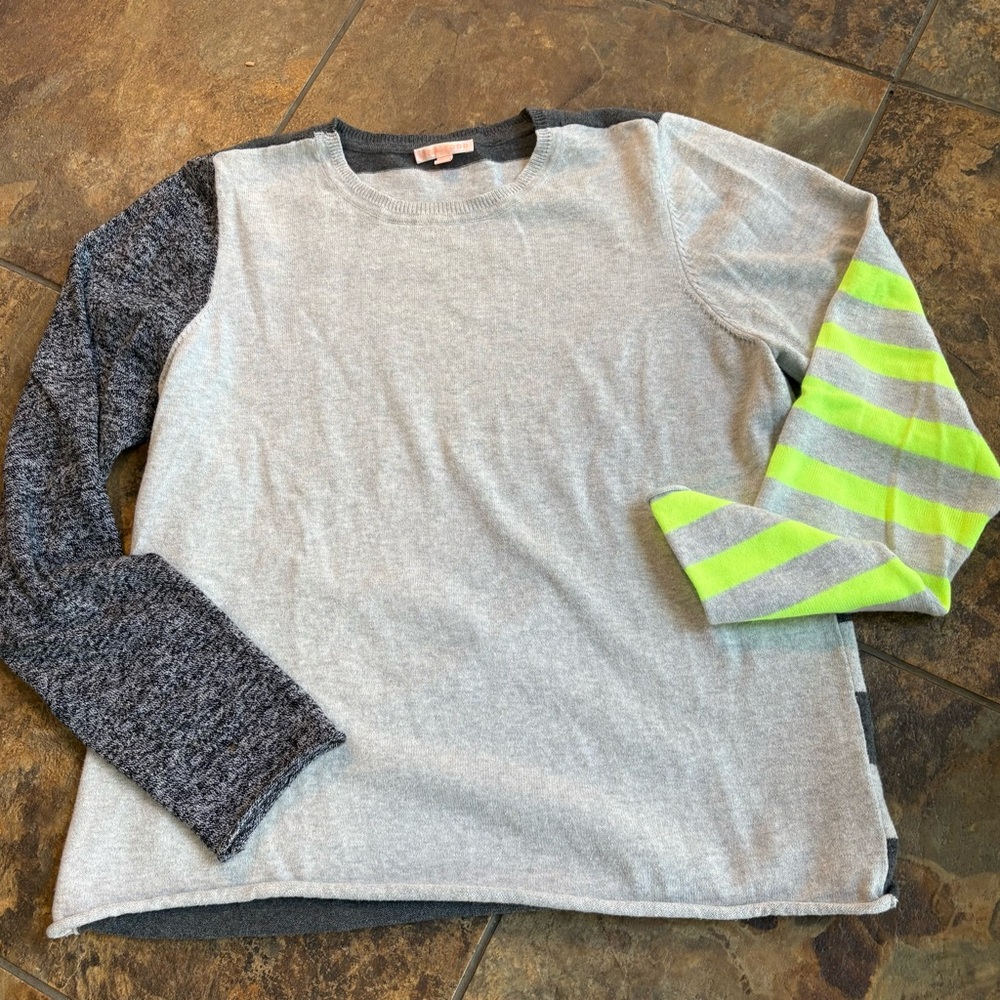 Lisa Todd Gray Sweater with Neon Accents